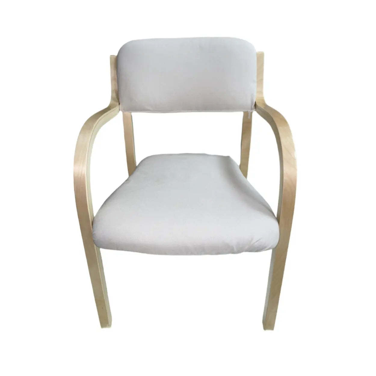 Stackable Upholstered Birch Dining Arm Chair