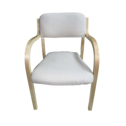 Stackable Upholstered Birch Dining Arm Chair