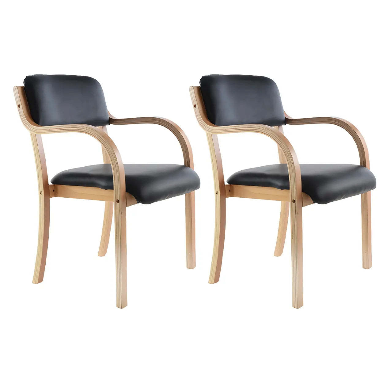 Stackable Upholstered Birch Dining Arm Chair