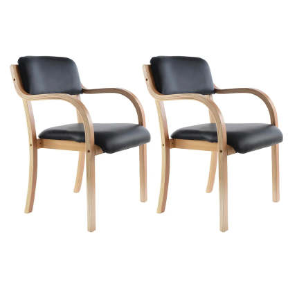Stackable Upholstered Birch Dining Arm Chair