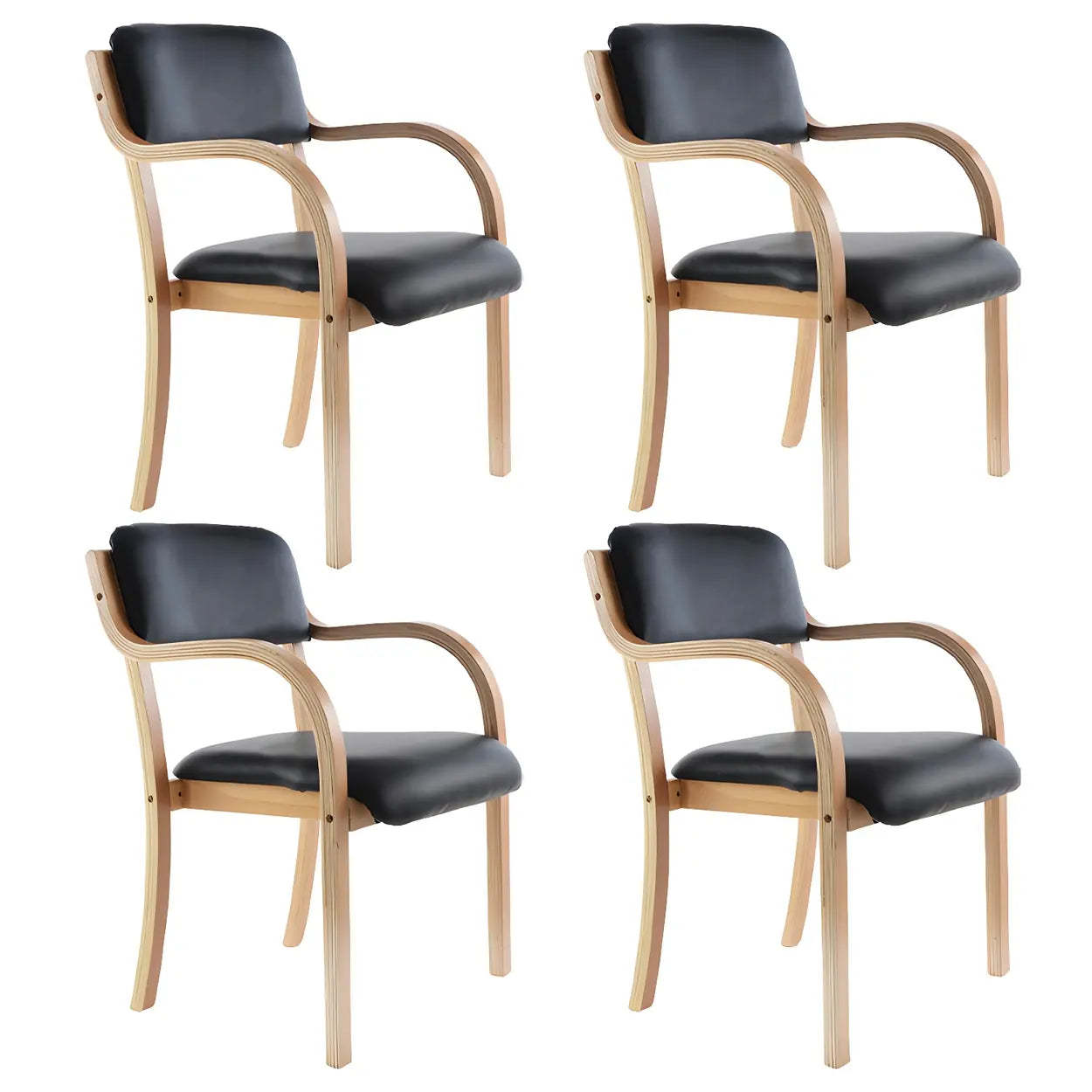 Stackable Upholstered Birch Dining Arm Chair
