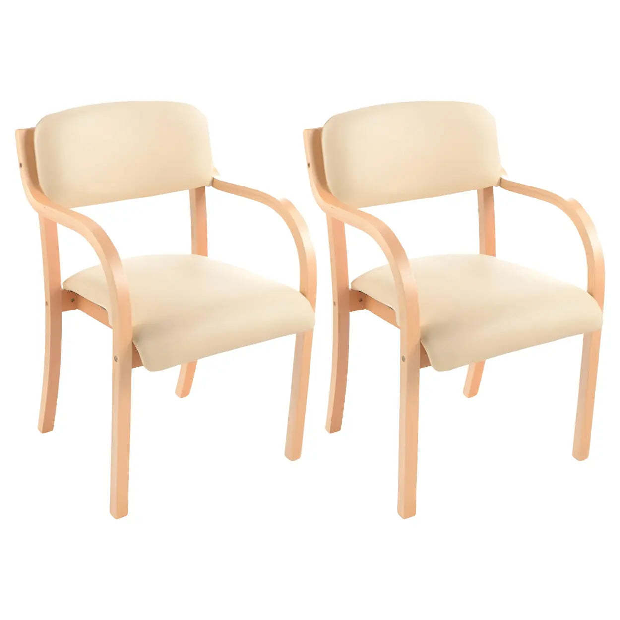 Stackable Upholstered Birch Dining Arm Chair — Coffee / 1 Piece