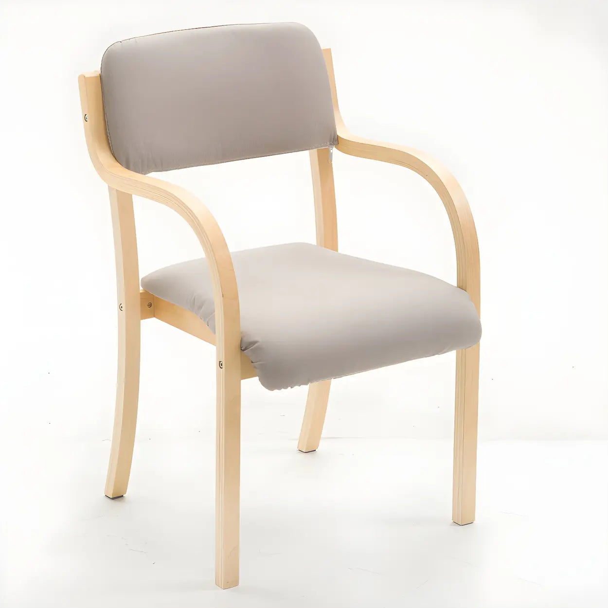 Stackable Upholstered Birch Dining Arm Chair