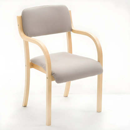 Stackable Upholstered Birch Dining Arm Chair