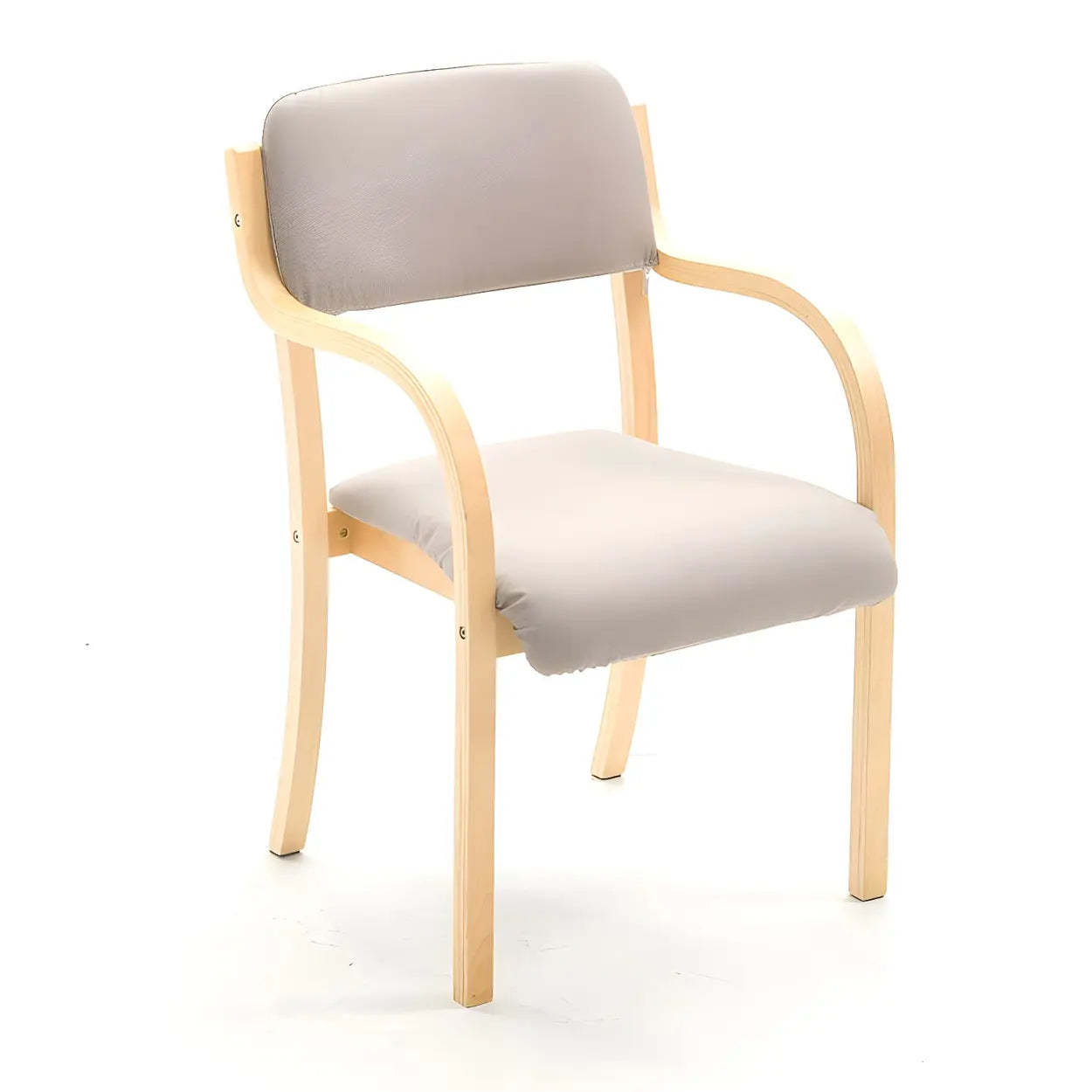 Stackable Upholstered Birch Dining Arm Chair