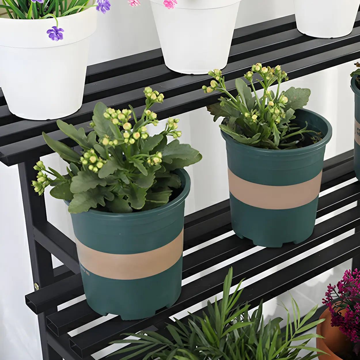 Black Metal Multi-Tier Plant Rack