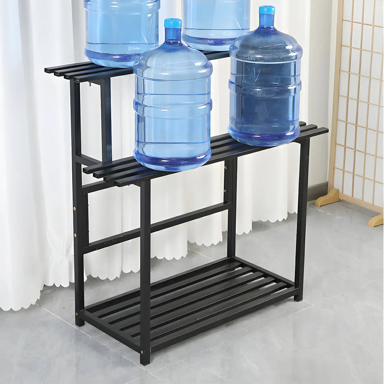 Black Metal Multi-Tier Plant Rack