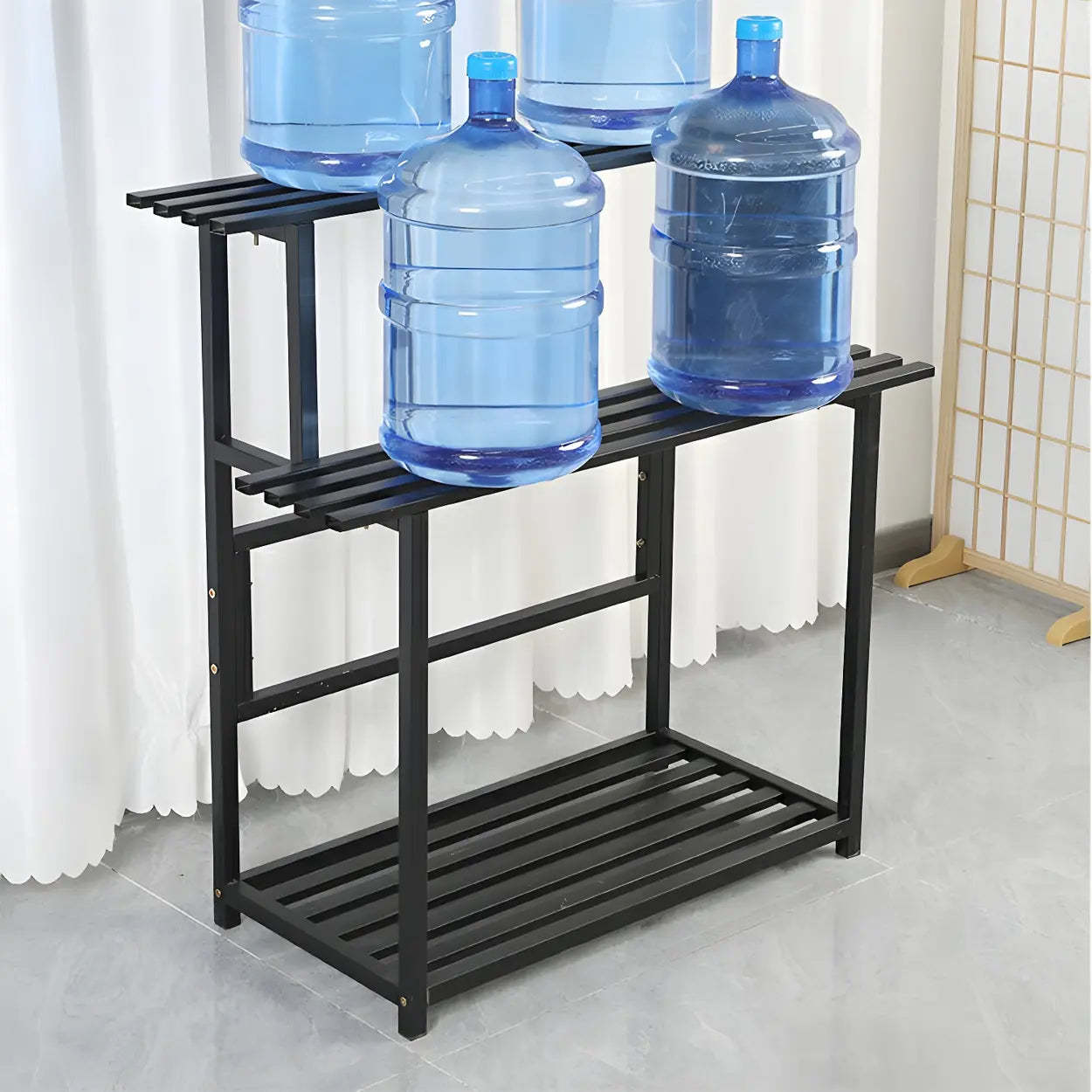 Black Metal Multi-Tier Plant Rack