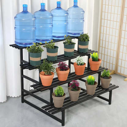 Black Metal Multi-Tier Plant Rack