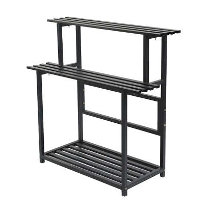Black Metal Multi-Tier Plant Rack