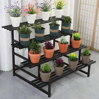 Black Metal Multi-Tier Plant Rack