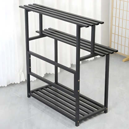 Black Metal Multi-Tier Plant Rack