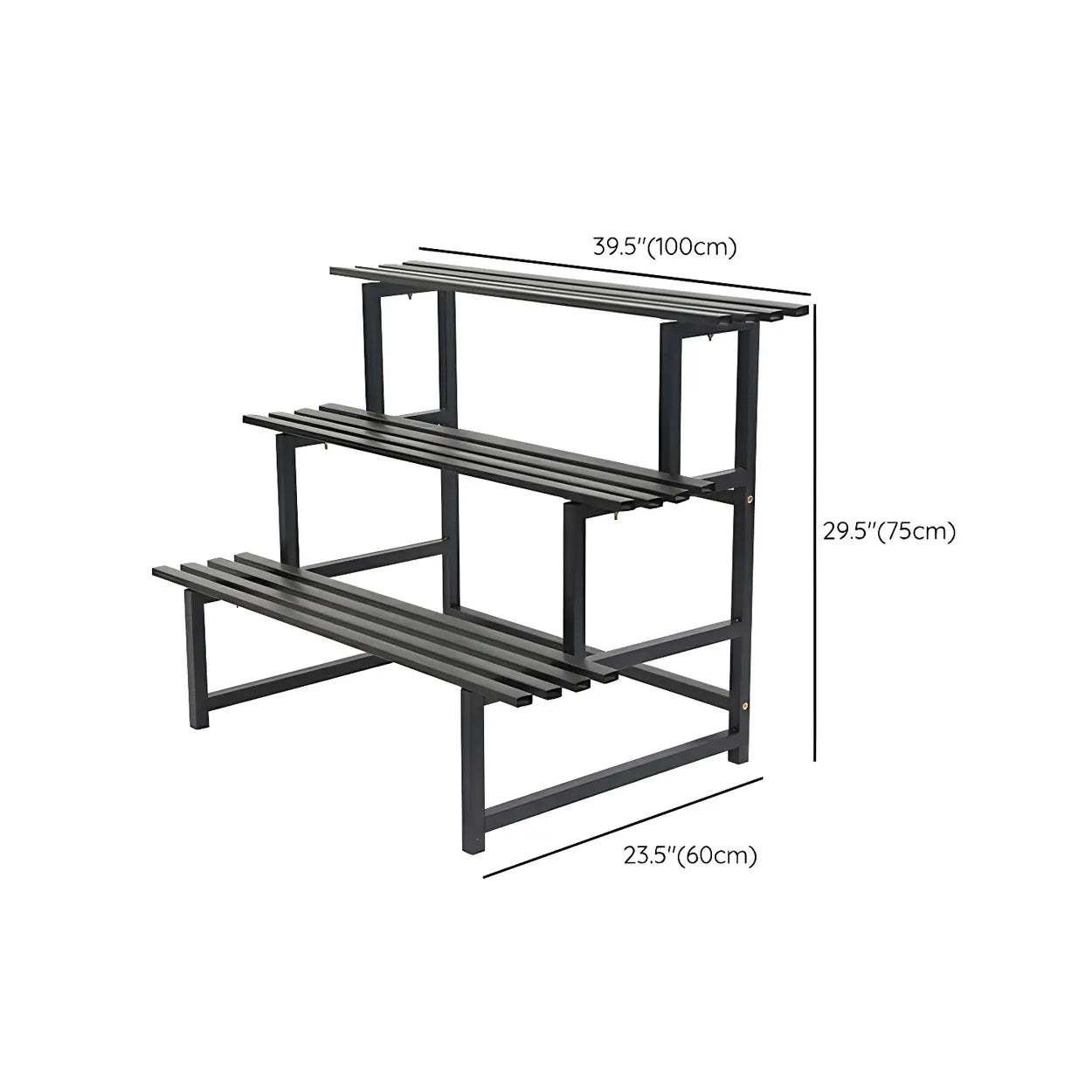 Black Metal Multi-Tier Plant Rack