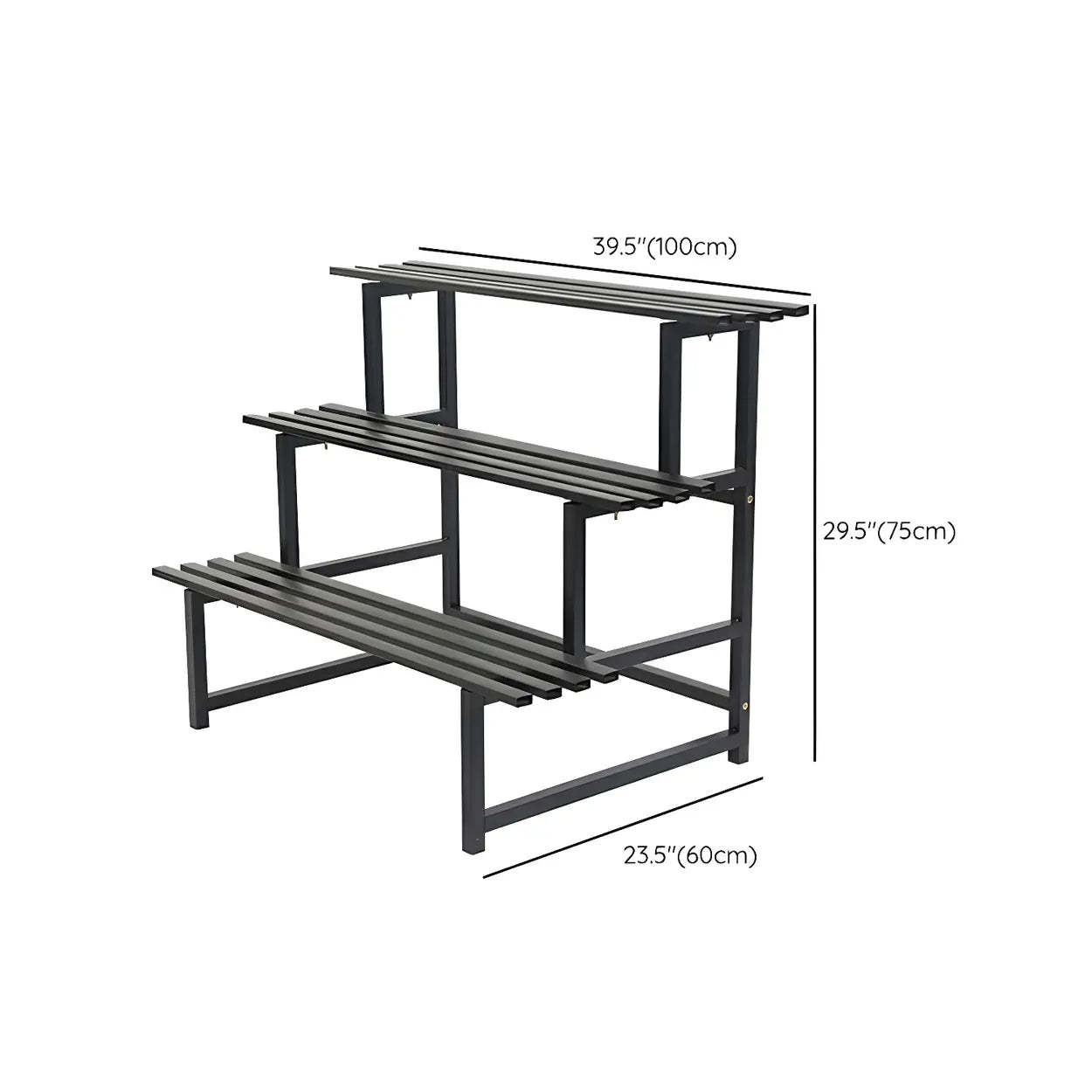 Black Metal Multi-Tier Plant Rack