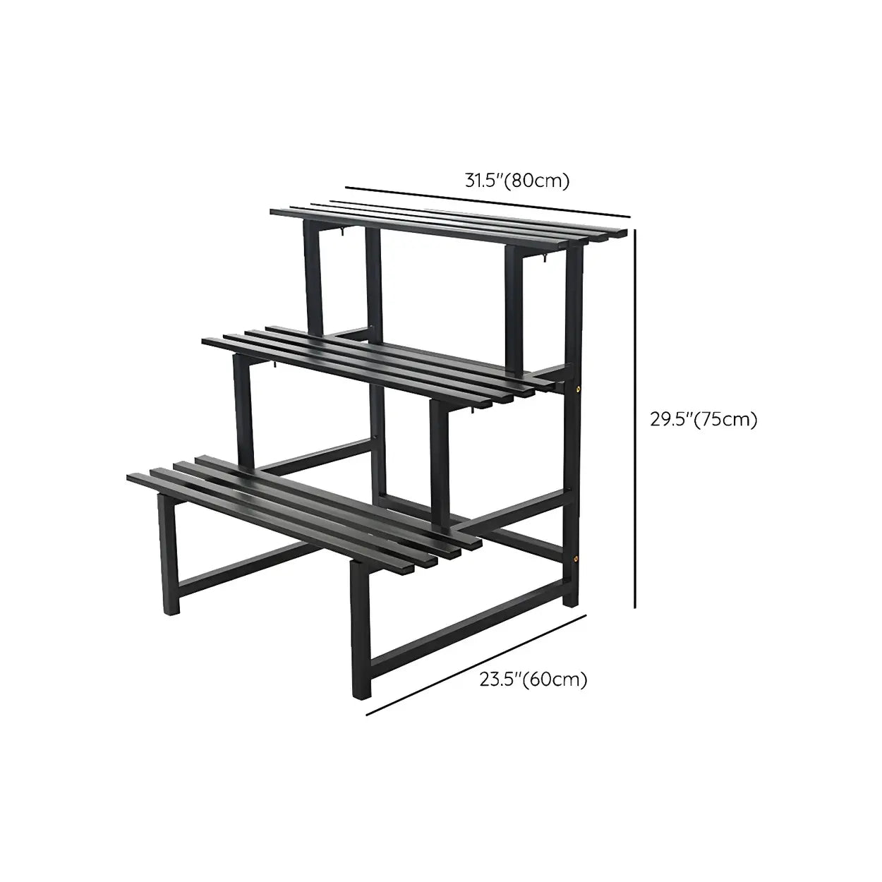 Black Metal Multi-Tier Plant Rack