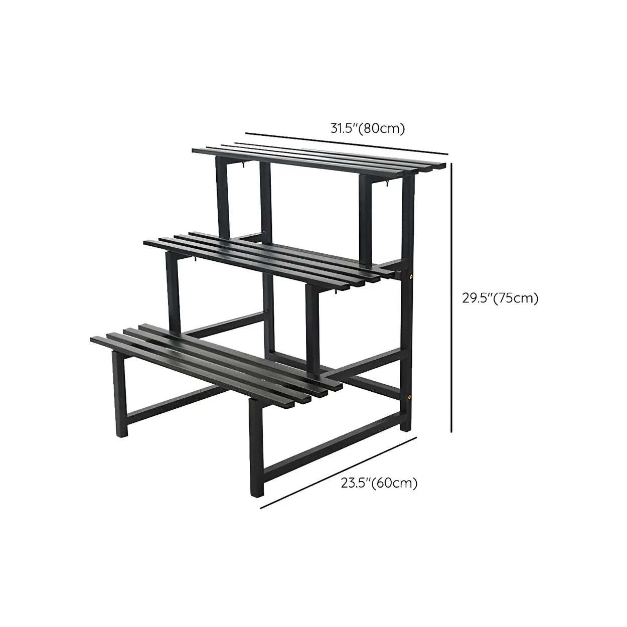 Black Metal Multi-Tier Plant Rack