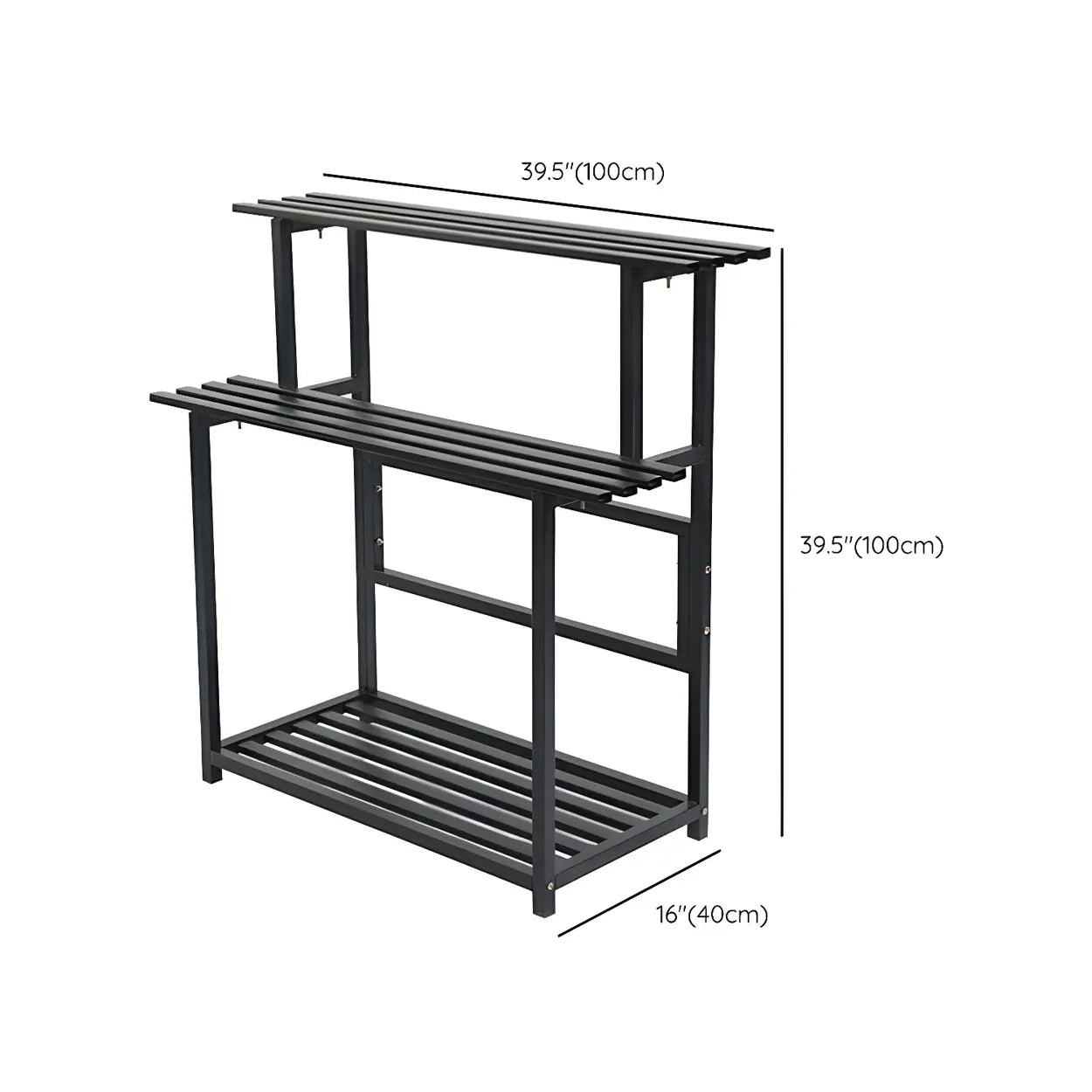 Black Metal Multi-Tier Plant Rack