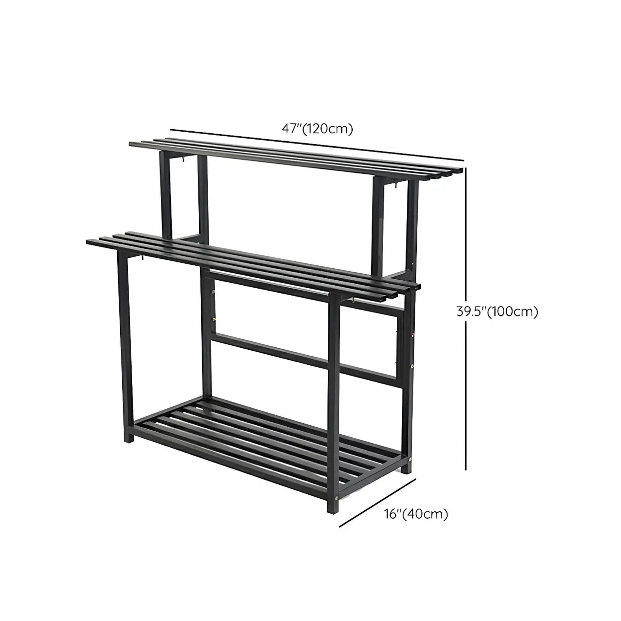 Black Metal Multi-Tier Plant Rack