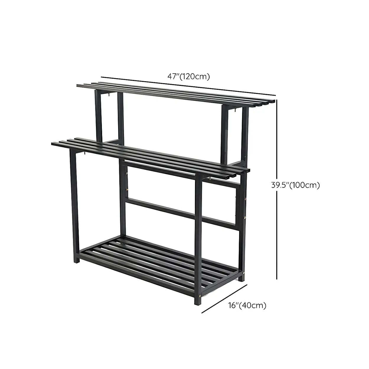 Black Metal Multi-Tier Plant Rack
