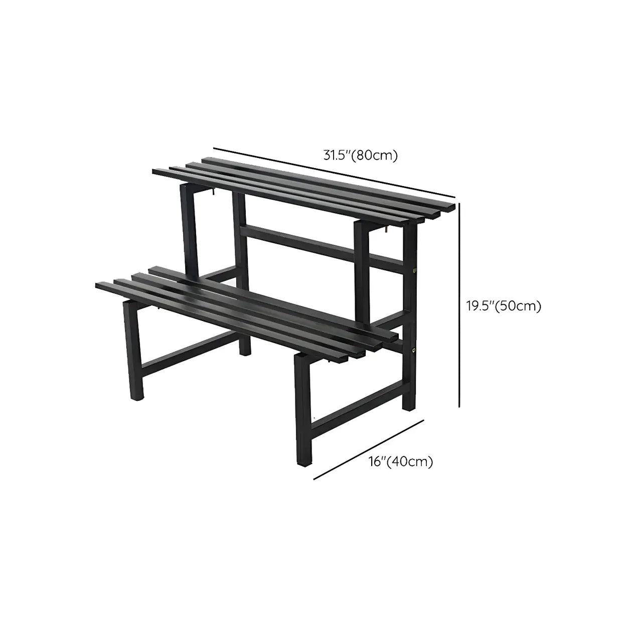 Black Metal Multi-Tier Plant Rack