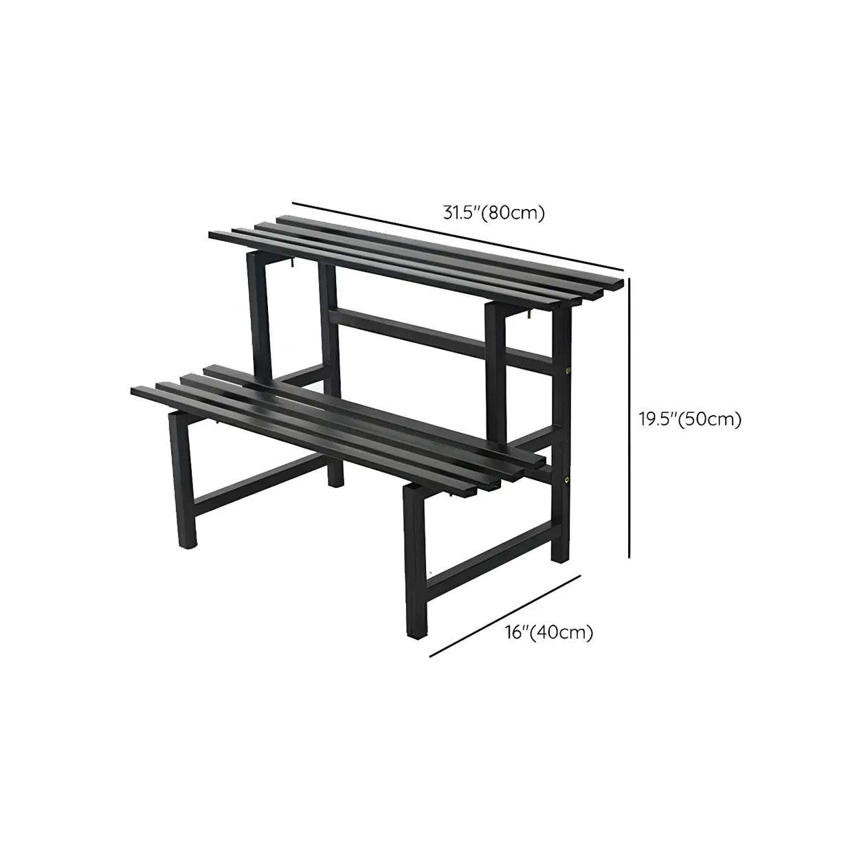 Black Metal Multi-Tier Plant Rack
