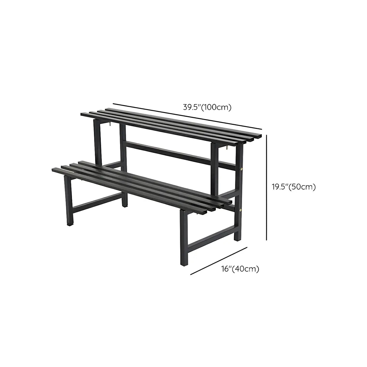 Black Metal Multi-Tier Plant Rack