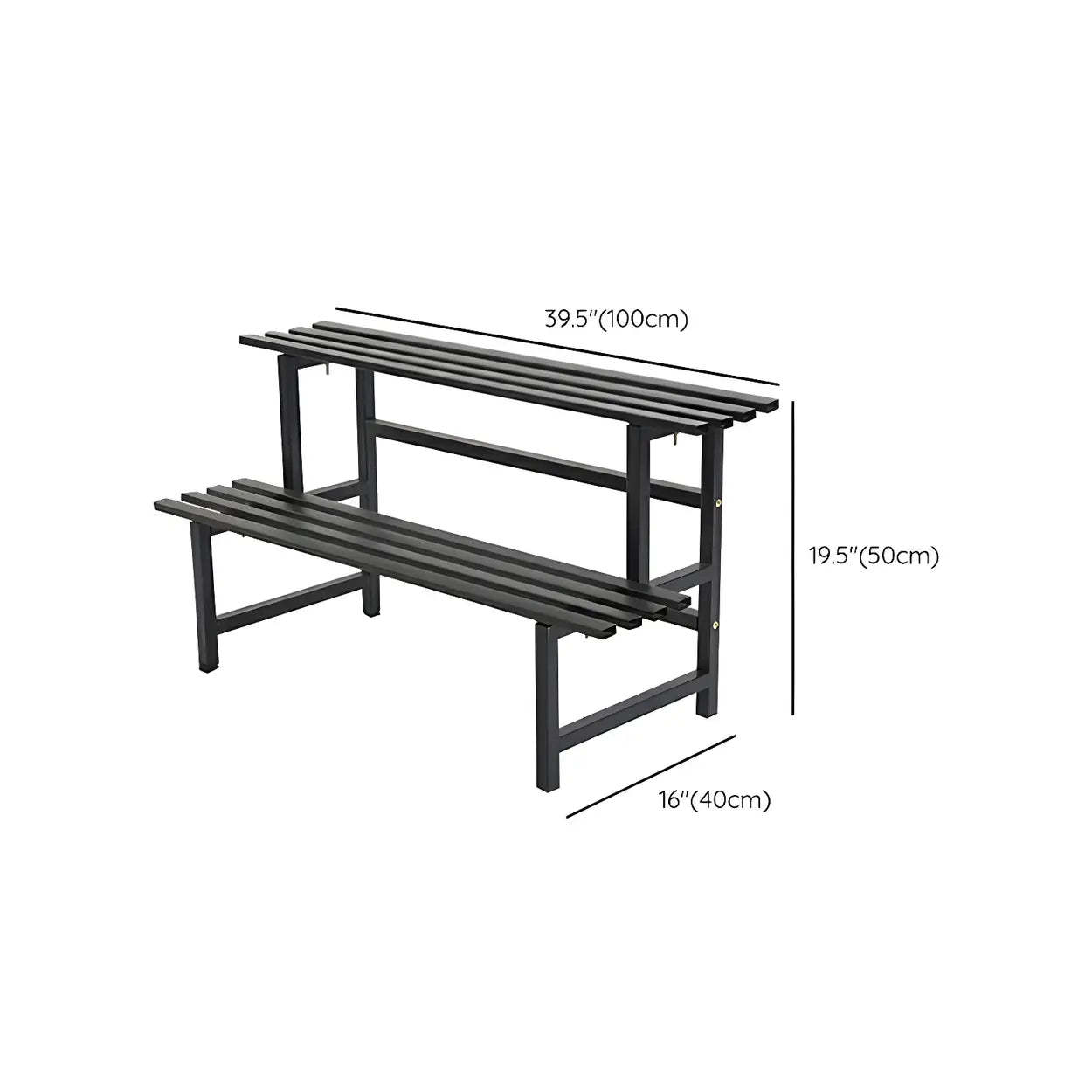 Black Metal Multi-Tier Plant Rack