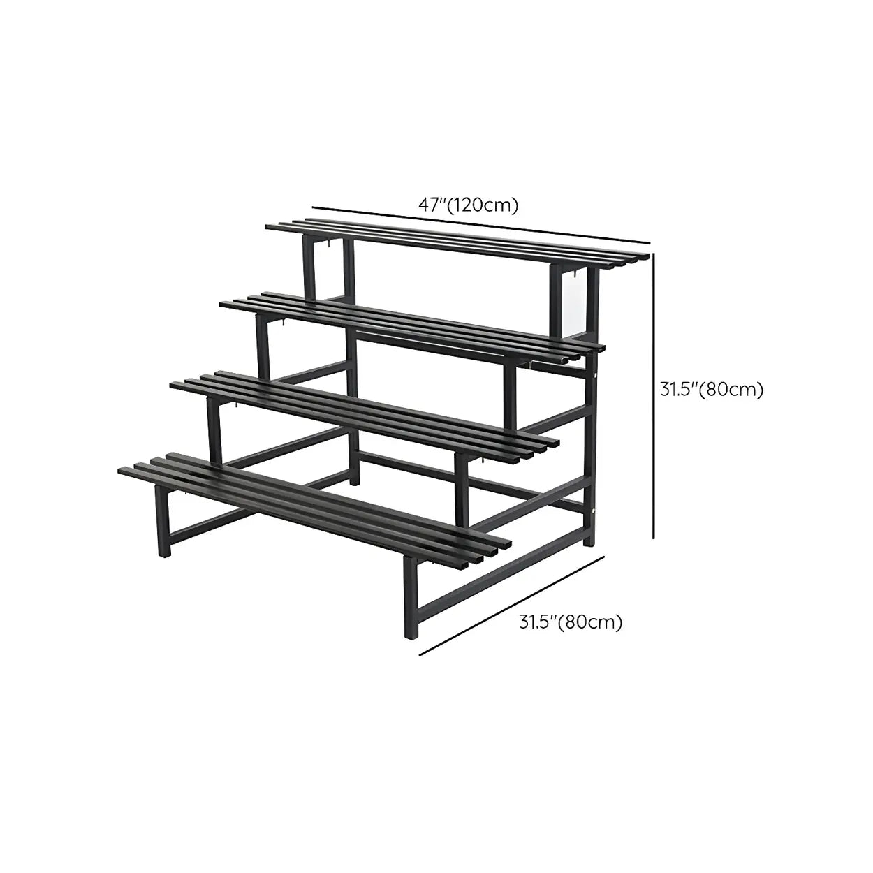 Black Metal Multi-Tier Plant Rack