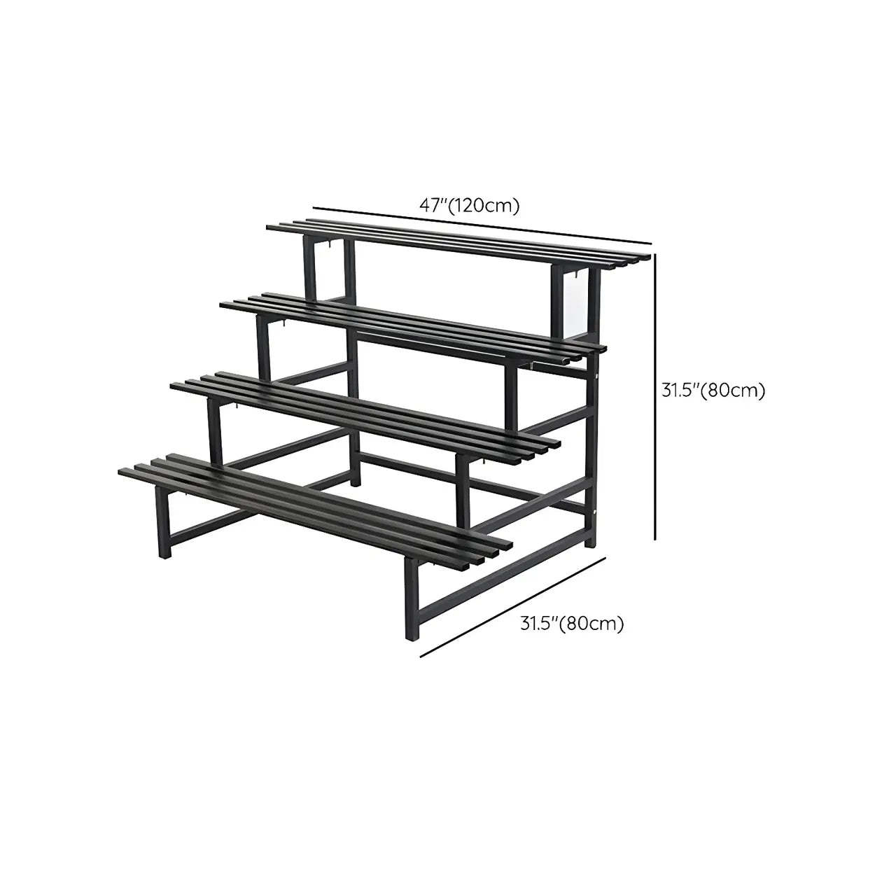 Black Metal Multi-Tier Plant Rack