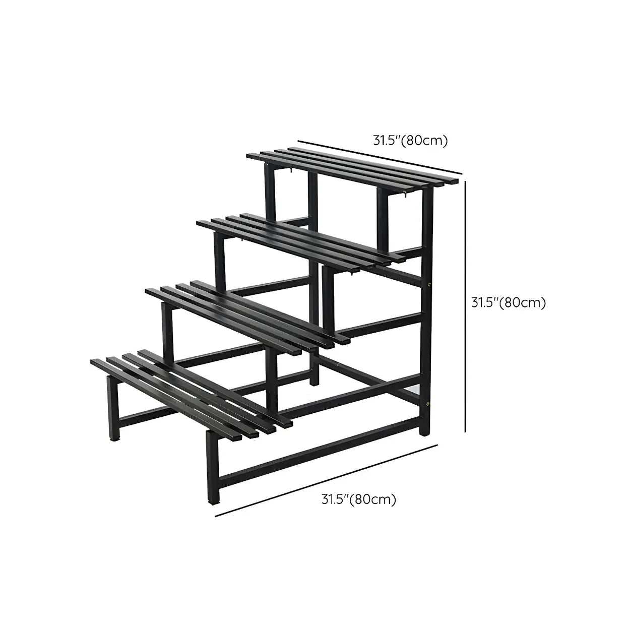 Black Metal Multi-Tier Plant Rack