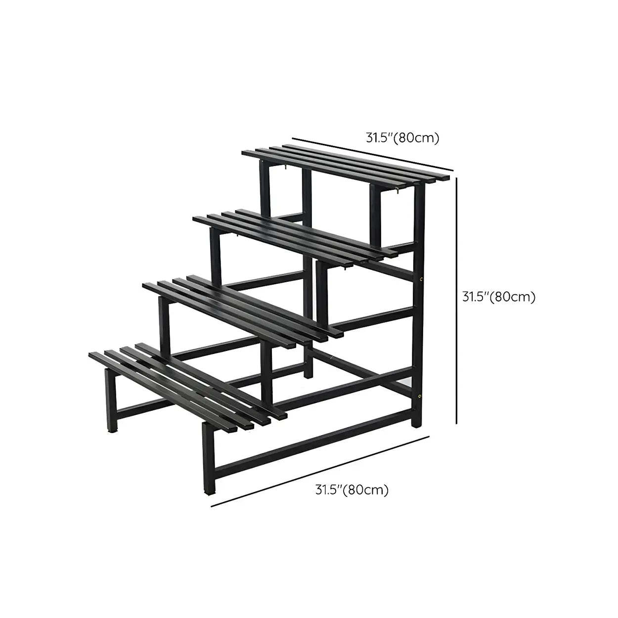 Black Metal Multi-Tier Plant Rack