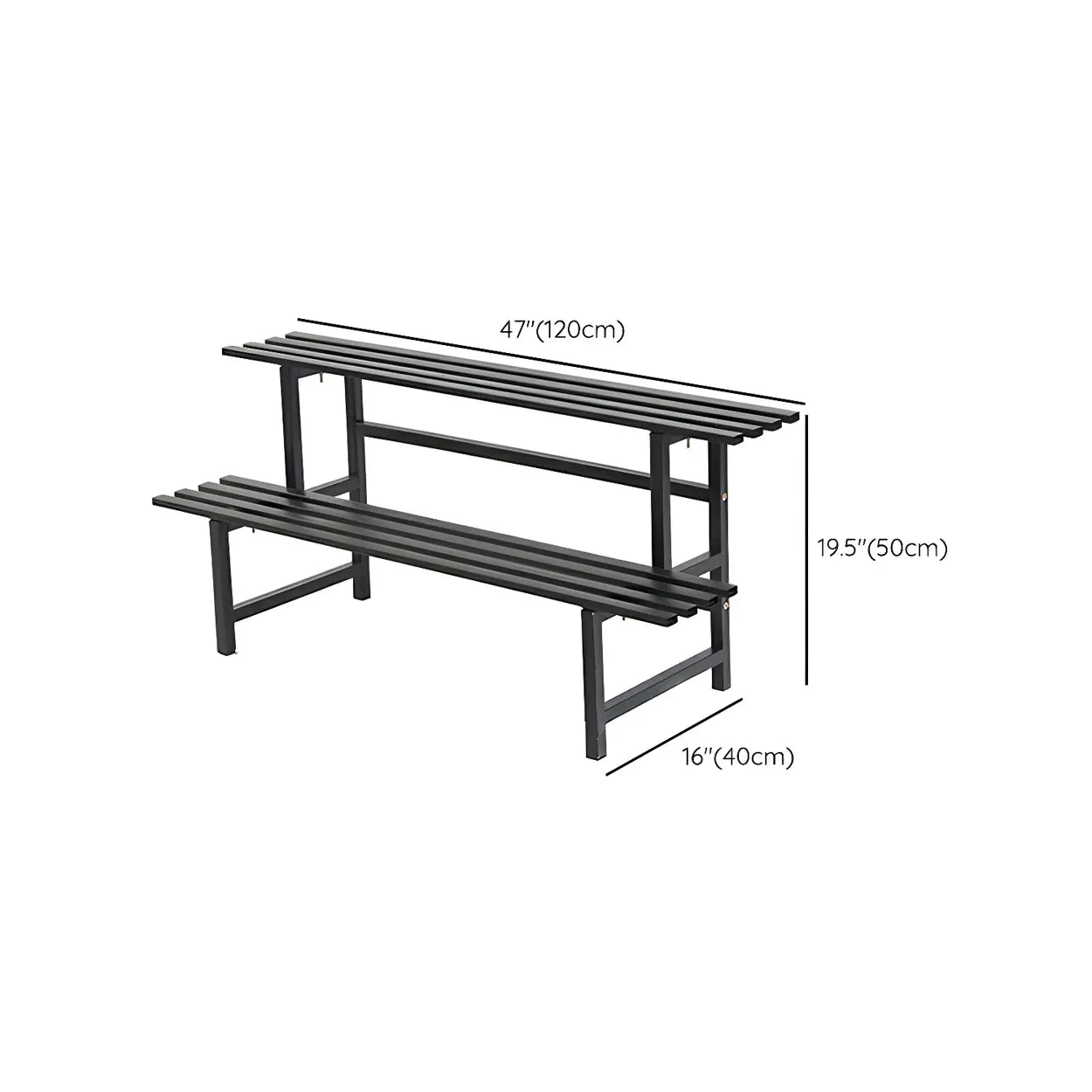 Black Metal Multi-Tier Plant Rack