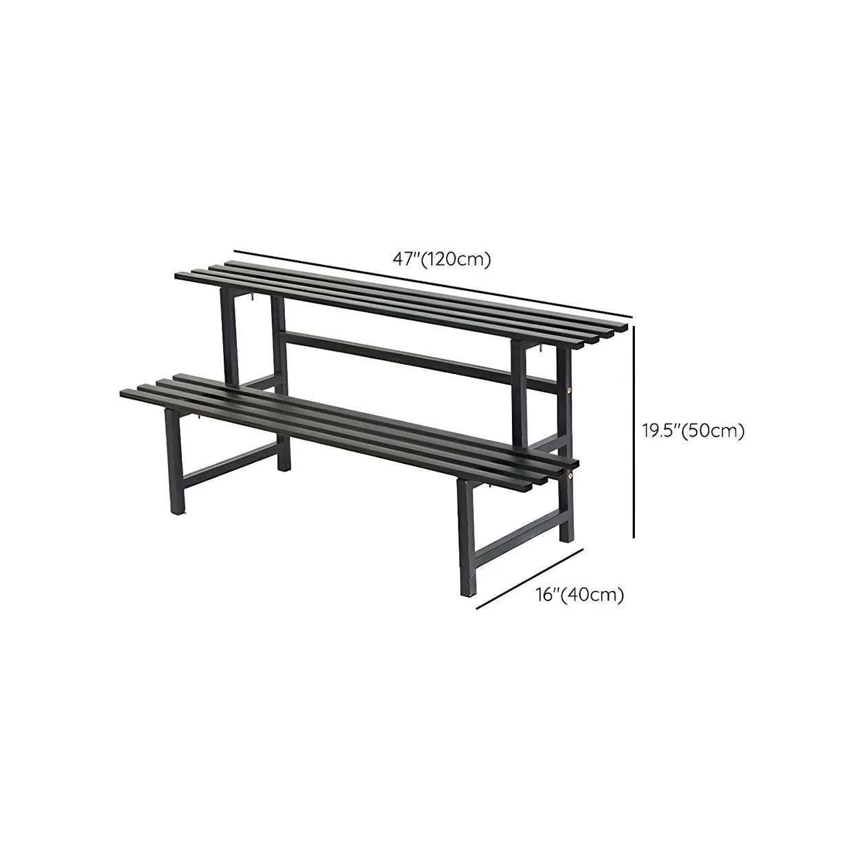 Black Metal Multi-Tier Plant Rack