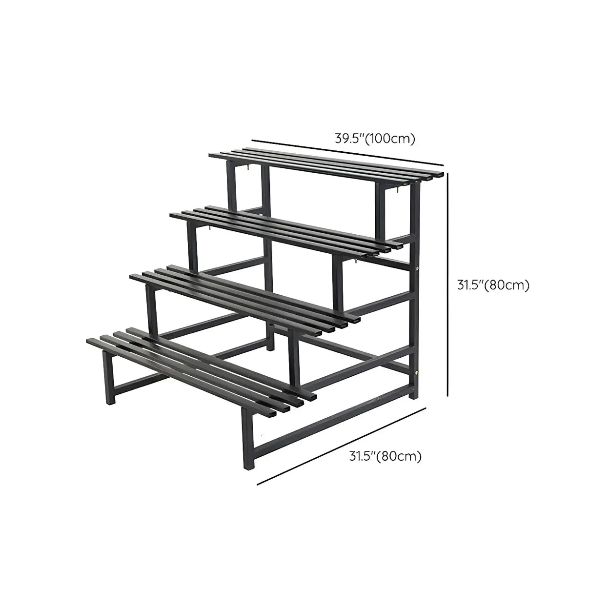 Black Metal Multi-Tier Plant Rack