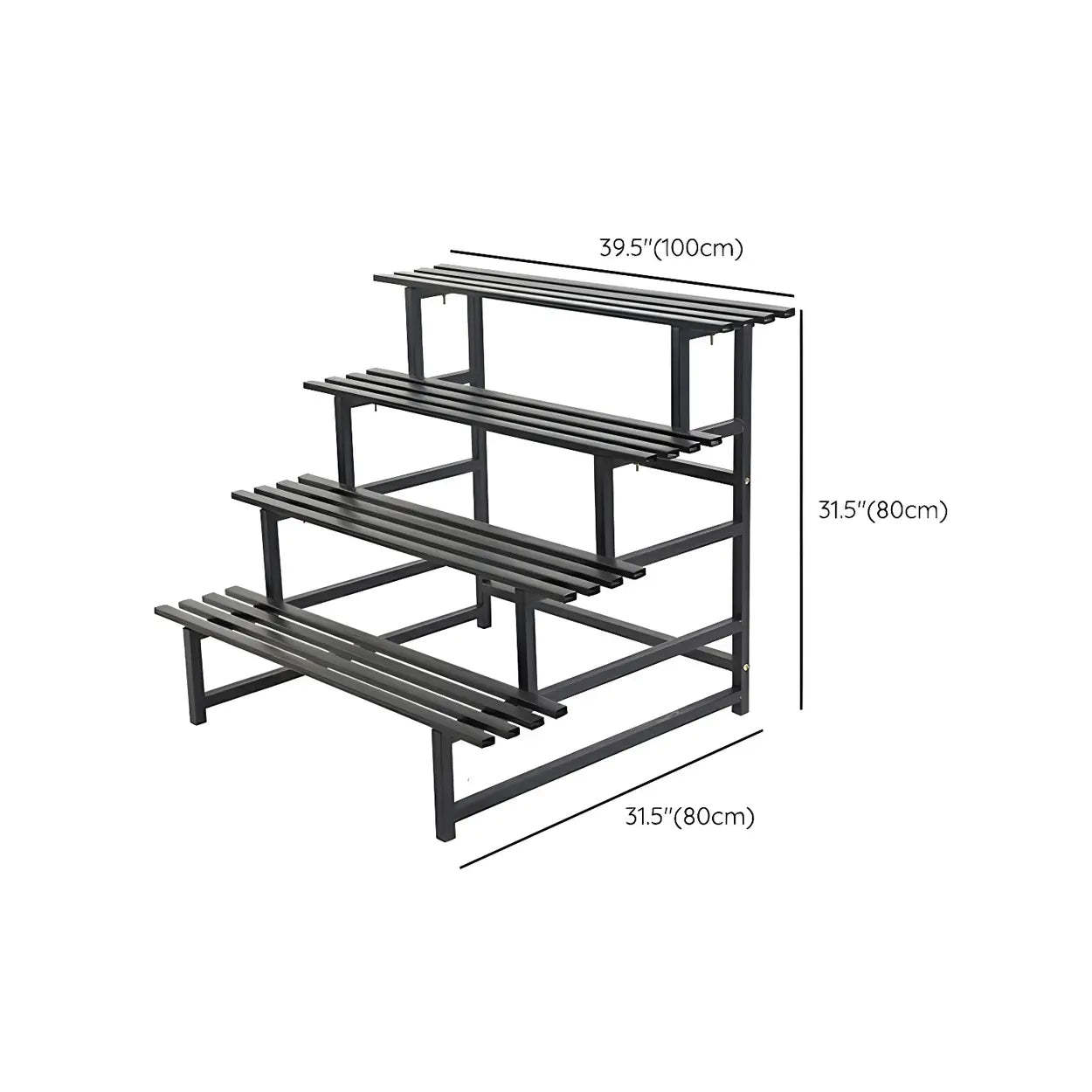 Black Metal Multi-Tier Plant Rack