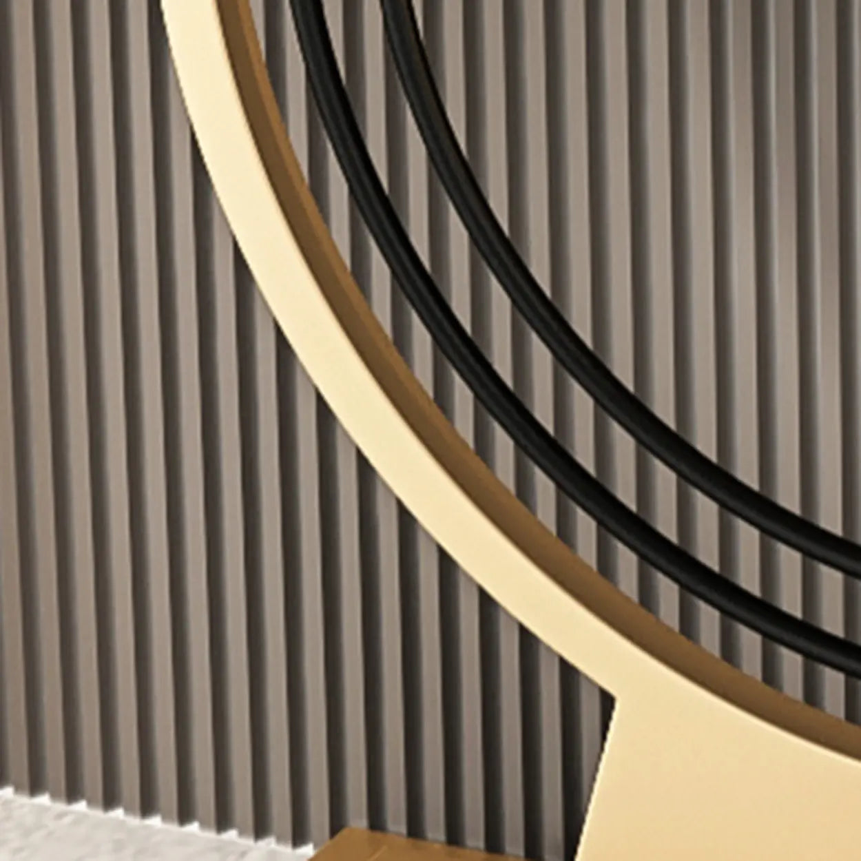 Gold Circular Base Stone Console Table — Gold / Black
