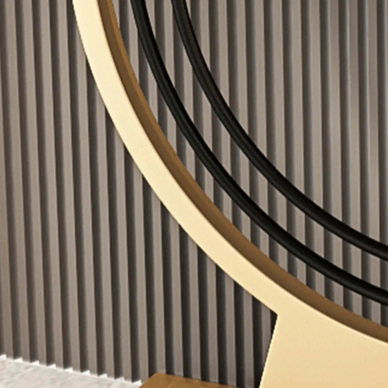 Gold Circular Base Stone Console Table — Gold / Black