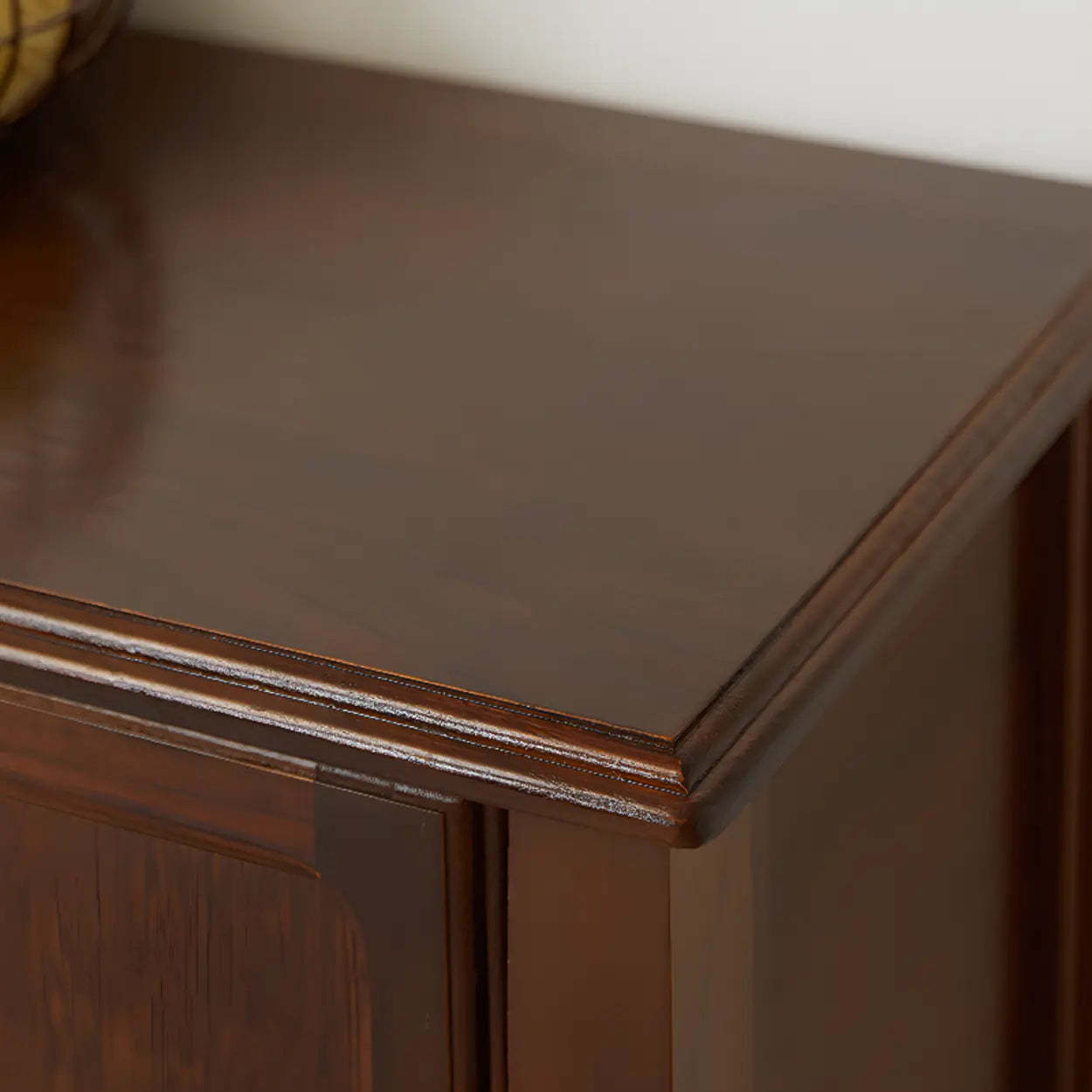 Brown Wood Rectangular Storage Console Table — Dark Walnut