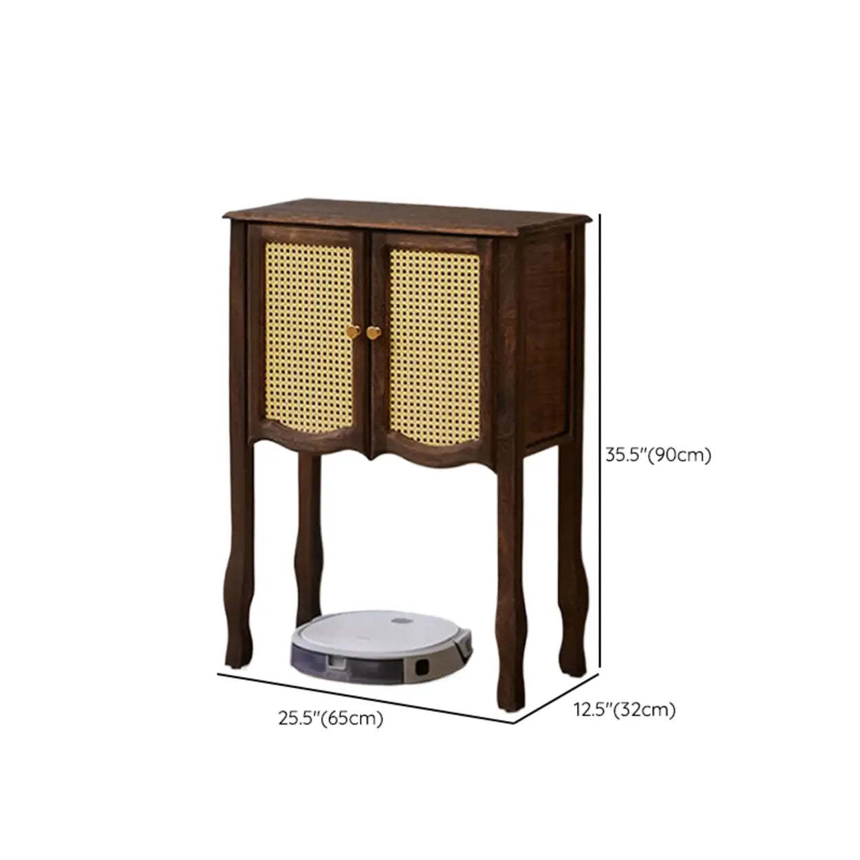 Brown Wood Rectangular Storage Console Table