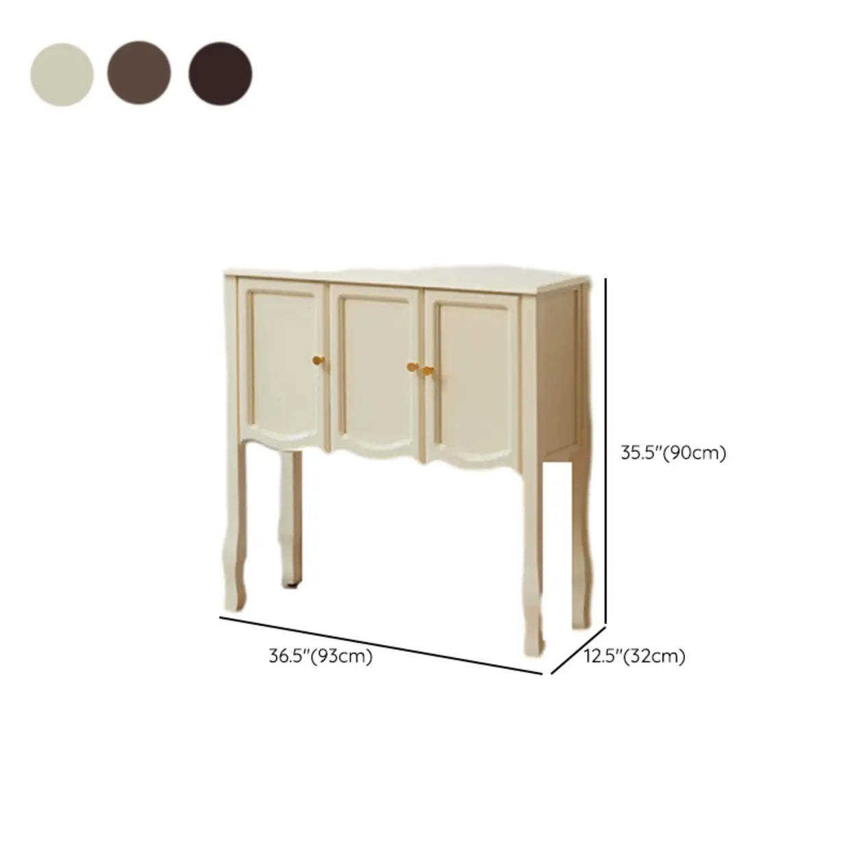 Brown Wood Rectangular Storage Console Table