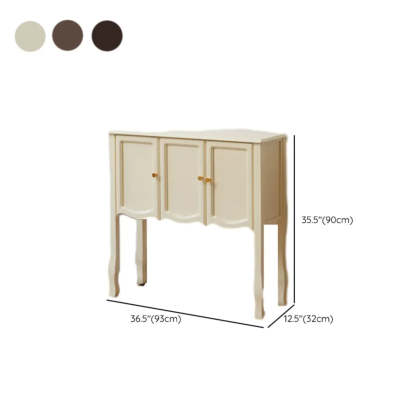 Brown Wood Rectangular Storage Console Table