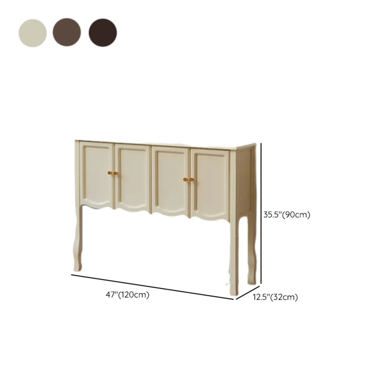 Brown Wood Rectangular Storage Console Table