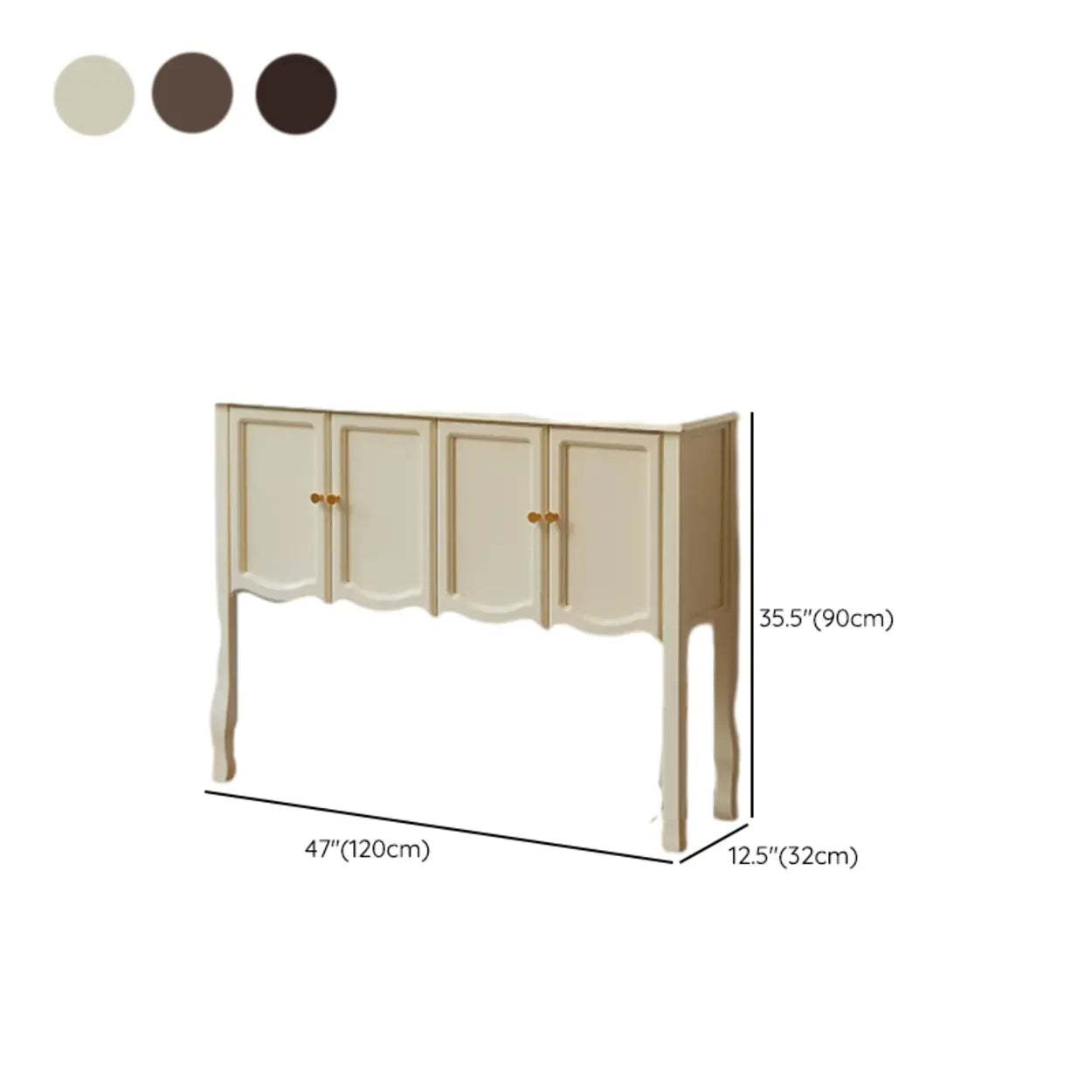 Brown Wood Rectangular Storage Console Table