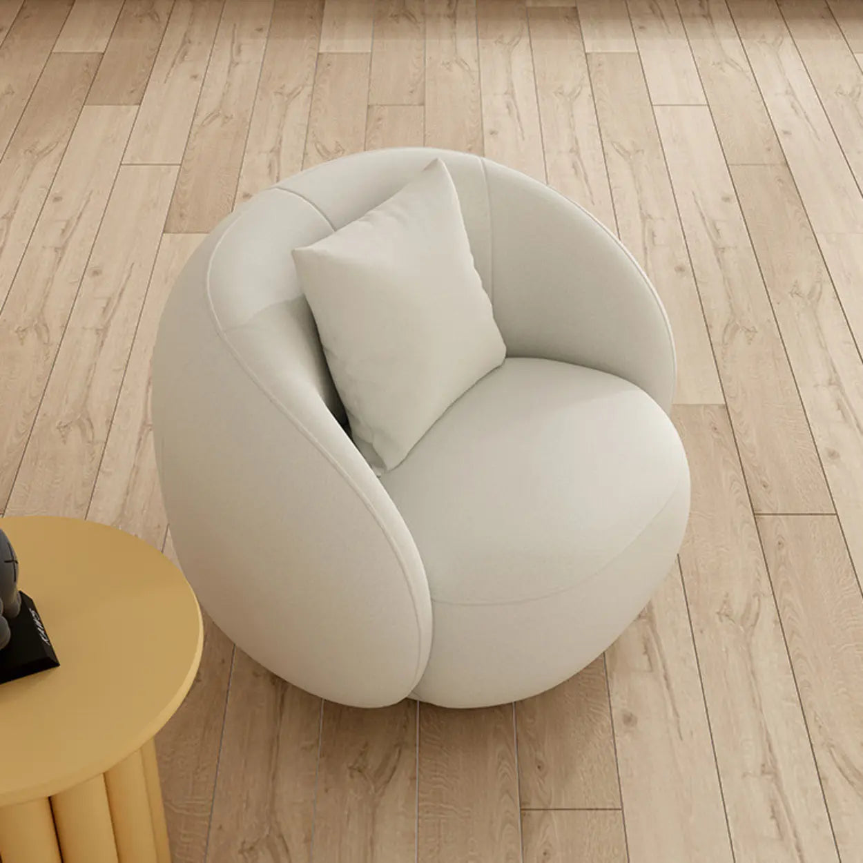 Stain Resistant Sloped Arm Round Base Barrel Chair