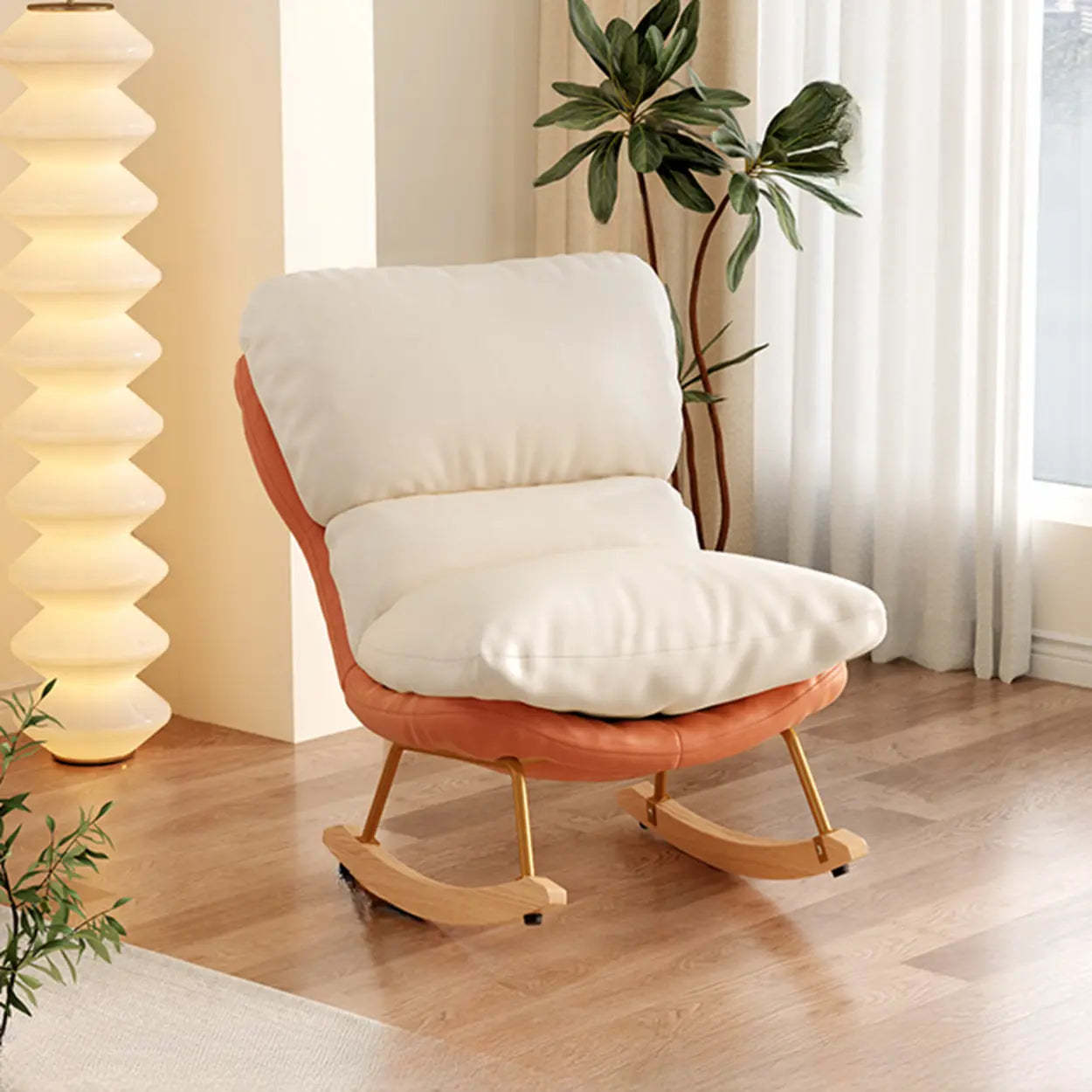 Stain-Resistant Recessed-Arm Rocking Chair