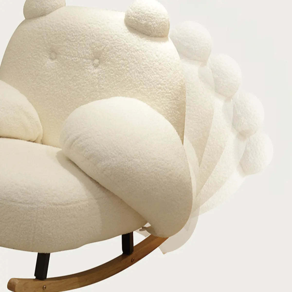 Stain Resistant Upholstered Round Arm Rocking Chair