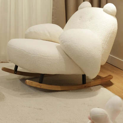Stain Resistant Upholstered Round Arm Rocking Chair