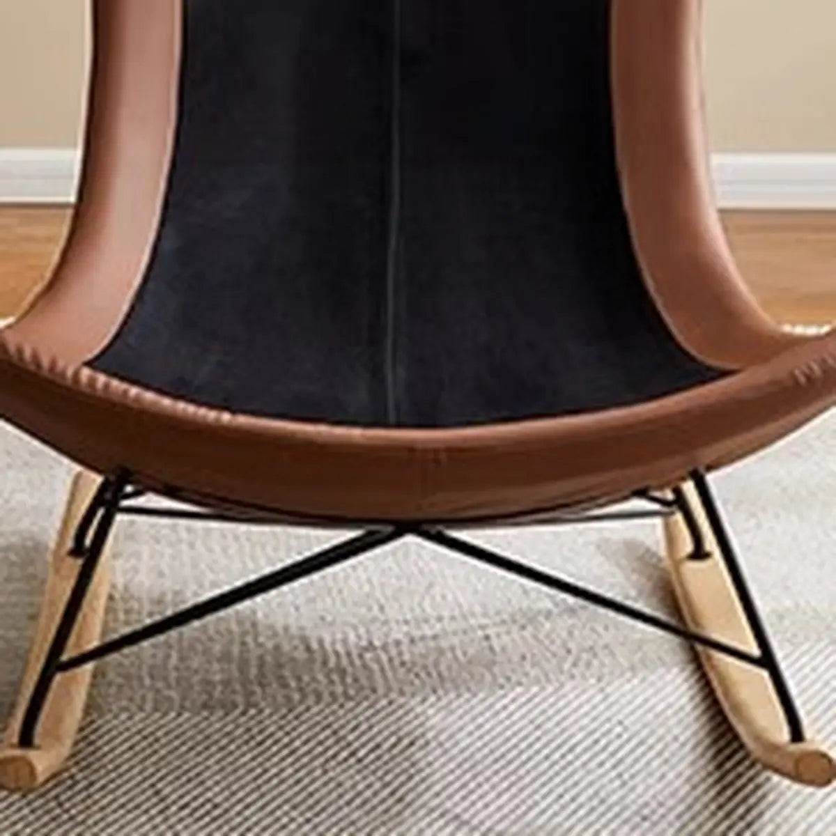 Stain Resistant Upholstered Tufted Wood Rocking Chair