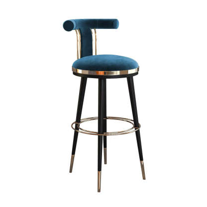 Stainless Steel Round Bar Stool with Curved Back