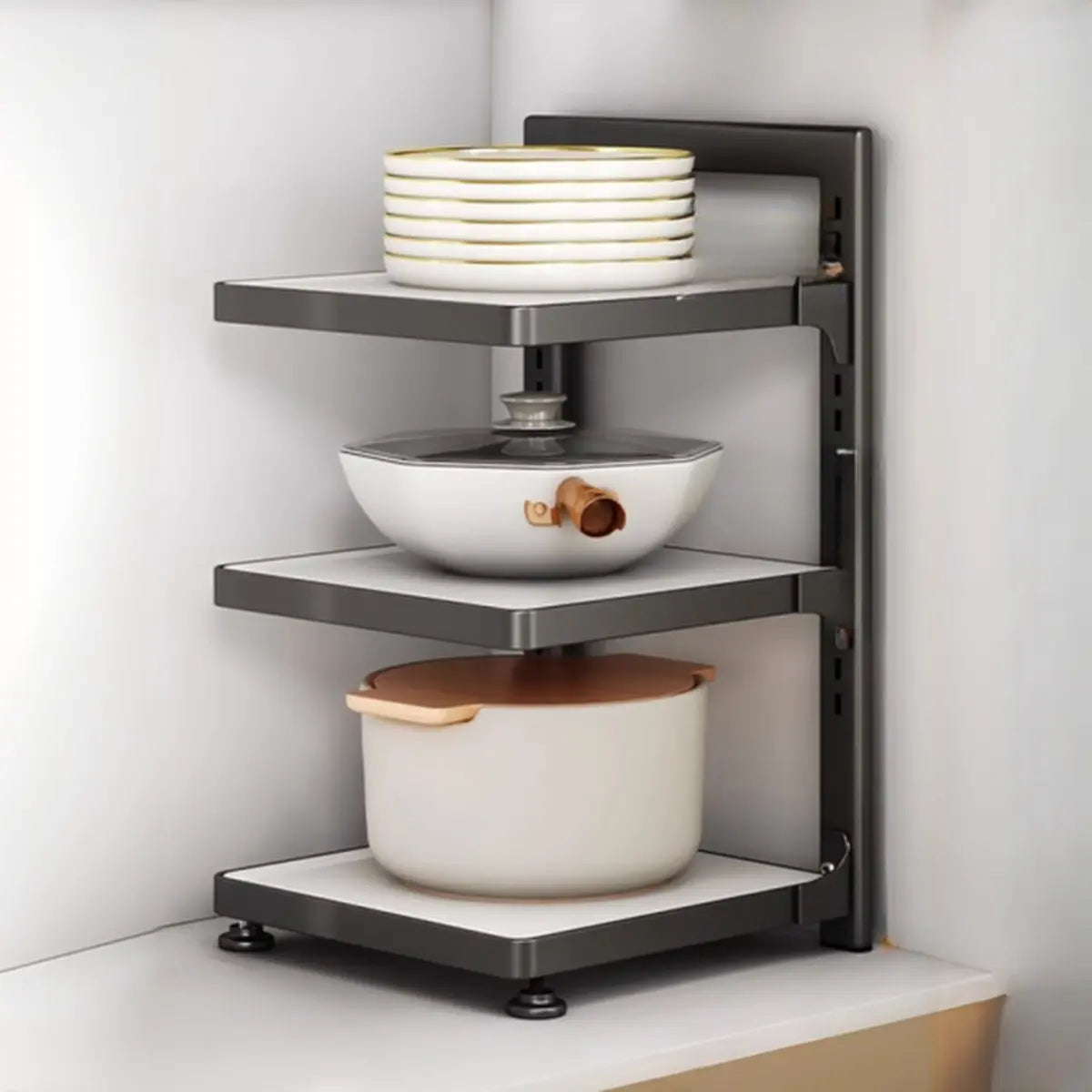 Stainless Steel Kitchen Appliance Baker's Rack — Silver